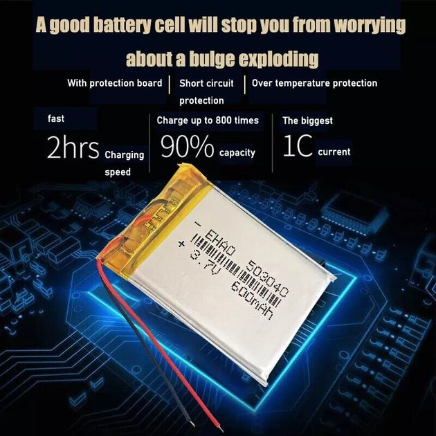 VECTOR ROBOT BATTERY  REPLACEMENT / UPGRADE   3.7V 600mAh Li-ion Polymer - Chys Thijarah