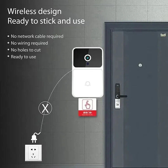 WIFI Video Doorbell Camera Wireless Night Vision Smart Home Security HD DoorBell - Chys Thijarah