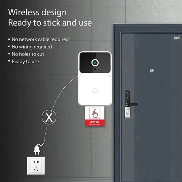 WIFI Video Doorbell Camera Wireless Night Vision Smart Home Security HD DoorBell - Chys Thijarah