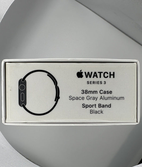 Apple Watch Series 3 38mm GPS Space Grey Aluminium Case with White Sport Band - Chys Thijarah