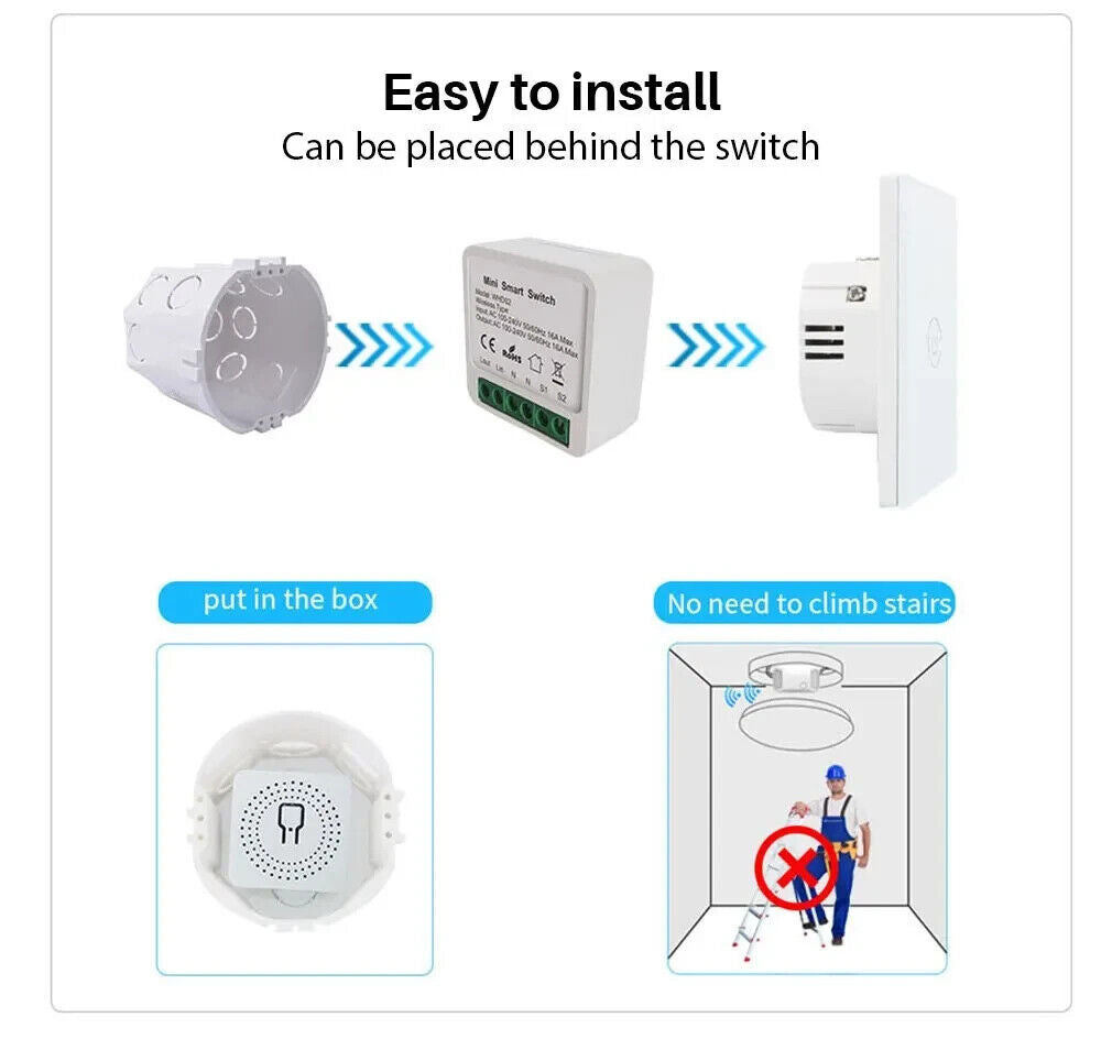 16A MINI Wifi Smart Switch Timer Wireless  Switch  Alexa Google Home- SMART LIFE - Chys Thijarah