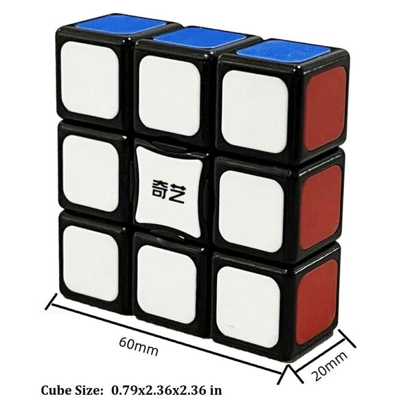 Qiyi Magic Speed Cube Stickerless Floopy Cube Black 1x3x3 Speed Cube Puzzle - Chys Thijarah