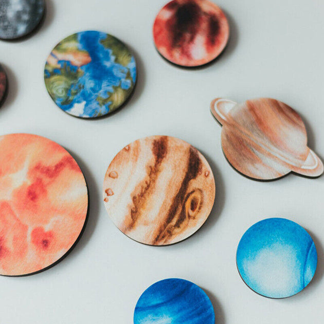 Wooden Solar System Puzzle Montessori Educational Toy Space Puzzle Kids Gifts - Chys Thijarah