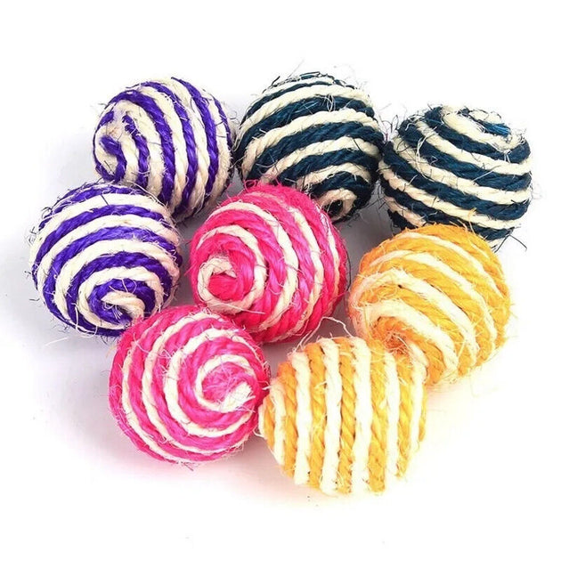 Cat Pet Sisal Rope Woven Ball Chewing Rattle Scratching Toy - Chys Thijarah