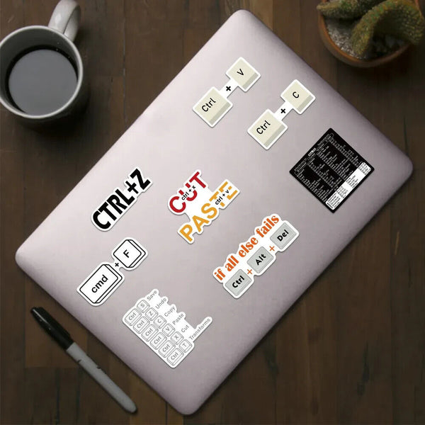 30Pcs Mixed Shortcut Sticker Set DIY Keyboard MacBook Laptop Desktop Shortcut - Chys Thijarah