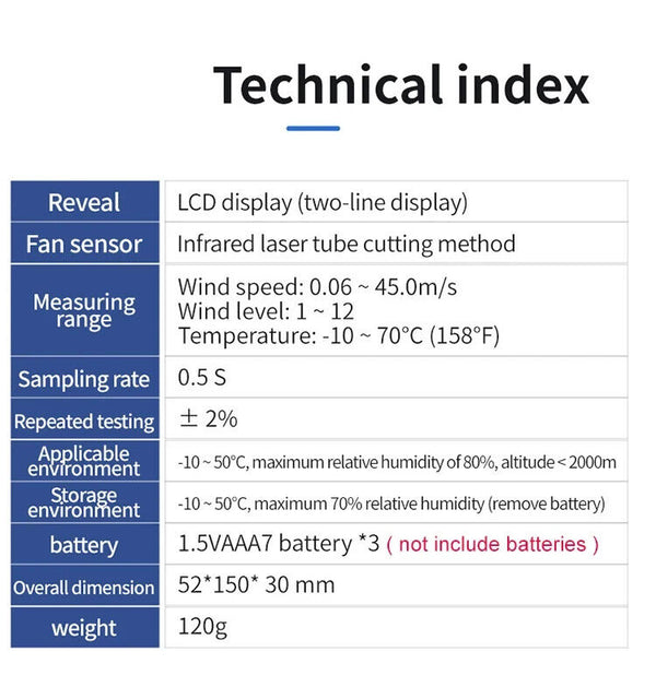 2-in-1 Big Head Anemometer Wind Meter Test Measuring Air Indoor Outdoor-withBox - Chys Thijarah