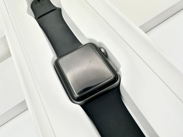 Apple Watch Series 3 38mm GPS Space Grey Aluminium Case with Black Sport Band - Chys Thijarah