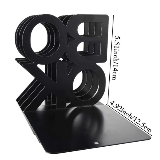 1 Set BOOK END Letter-shaped Metal Desktop Office Bookends Board Retractable - Chys Thijarah