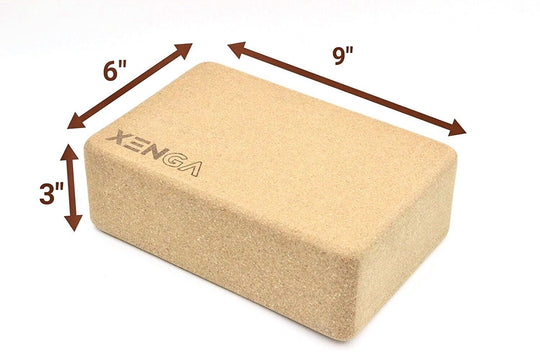 Xenga High Quality Premium Natural Cork Yoga Block 3 x 6 x 9" Brand New - Chys Thijarah