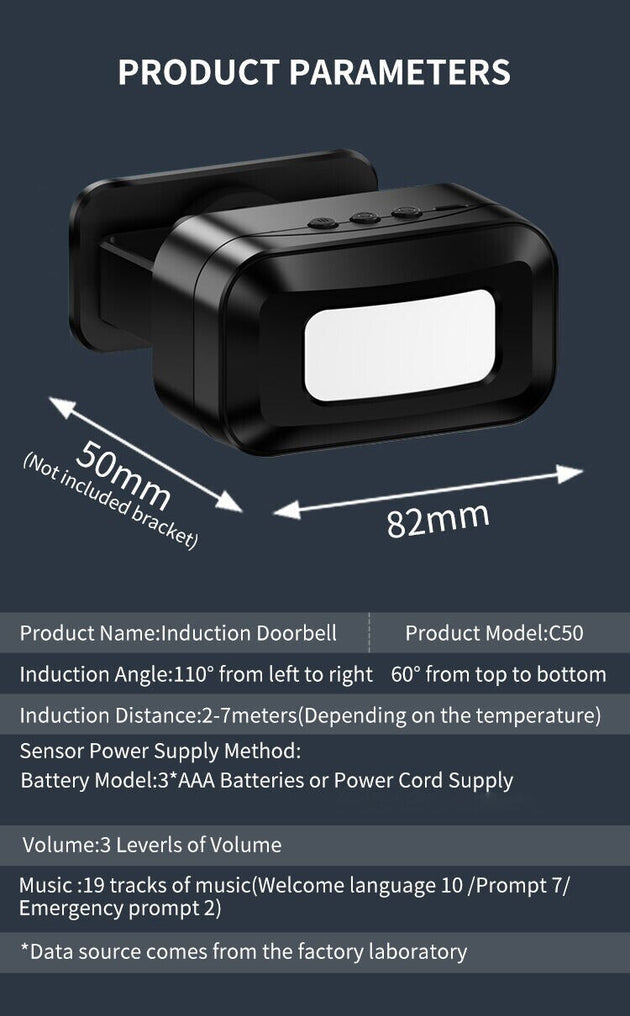 Wireless Guest Welcome Chime Door Alarm Bell PIR Motion Sneosr for home/Shop - Chys Thijarah