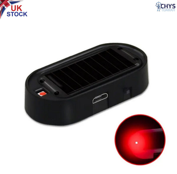 Car Flash Warning LED Alarm Lamp Solar Power Simulation Fake Anti-theft Caution - Chys Thijarah