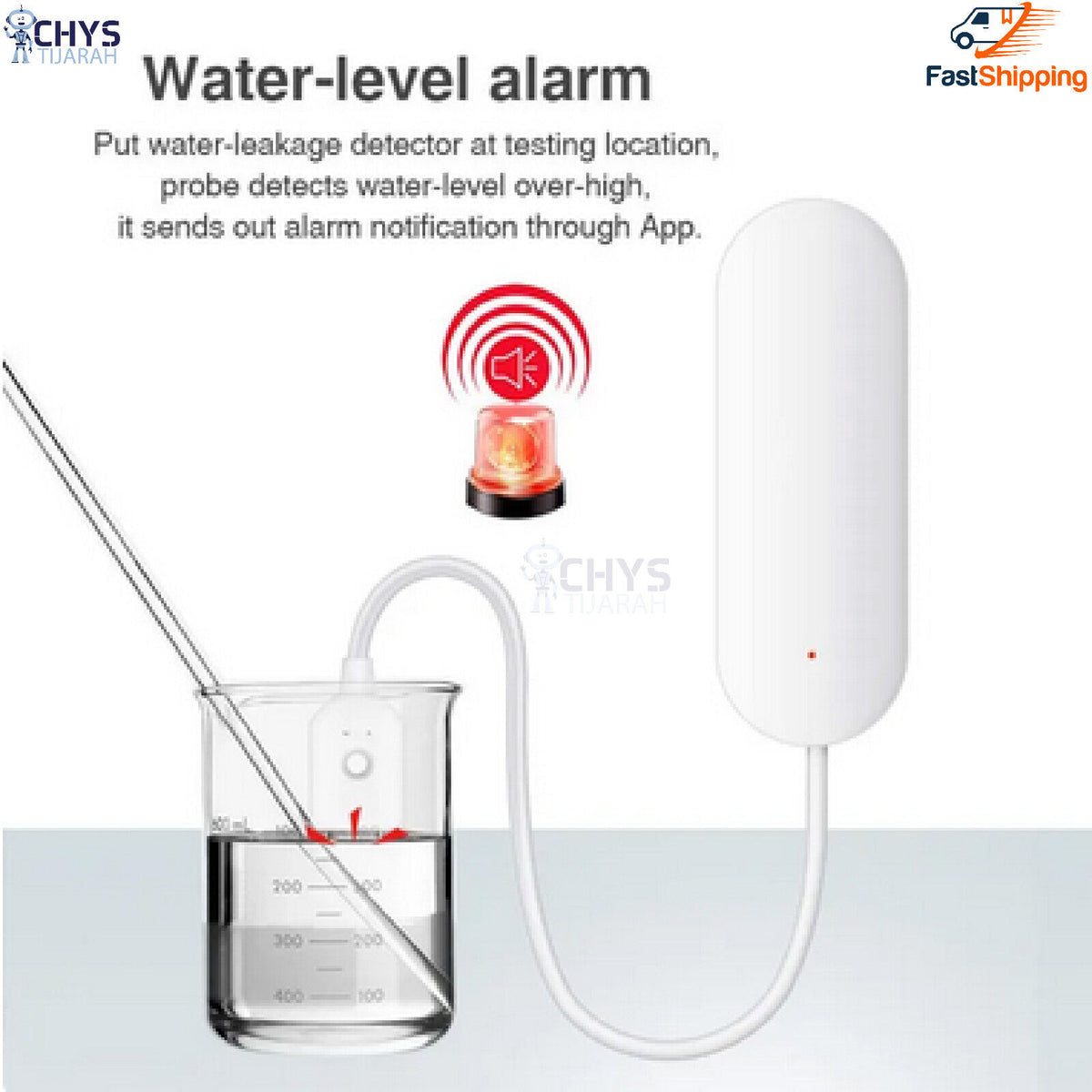 Smart Overflow Sensor Smart WiFi Water Leak Sensor Flood Tuya Leakage Level Overflow Detecto