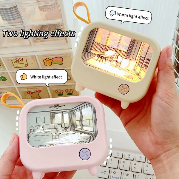 Mini TV Painting Night Light Desktop Table Lamp Decor Kids Gift - Chys Thijarah