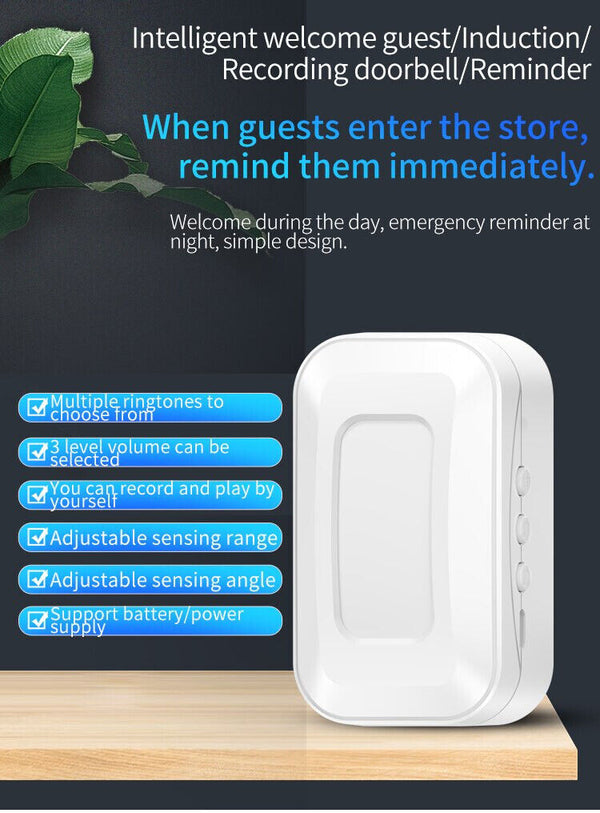 Wireless Guest Welcome Chime Door Alarm Bell PIR Motion Sneosr for home/Shop - Chys Thijarah