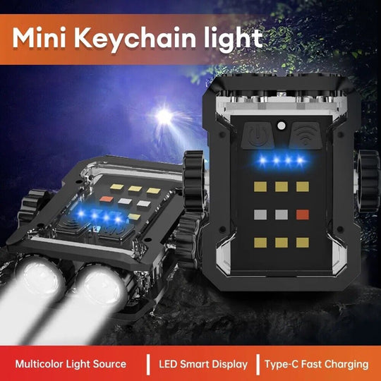 Dual LED Portable Keychain Light Camping COB Flashlight 6 levels of Dimming - Chys Thijarah