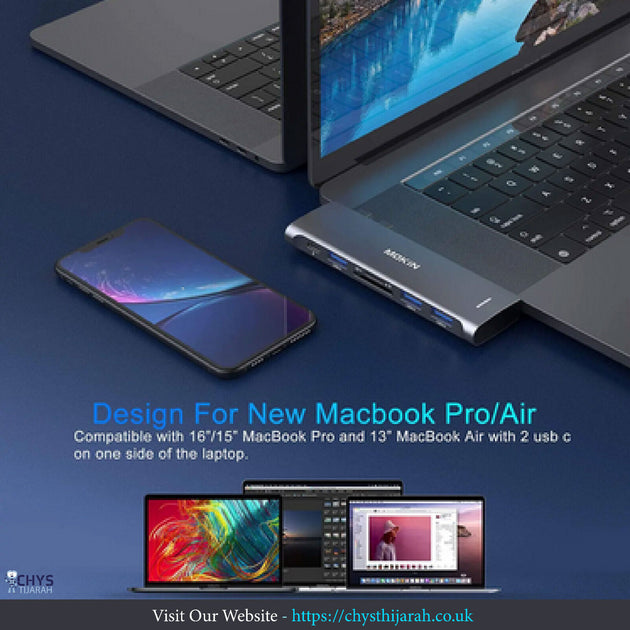 MOKiN USB C HUB Adapter for MacBook Pro Air Laptop PC Accessories - Chys Thijarah