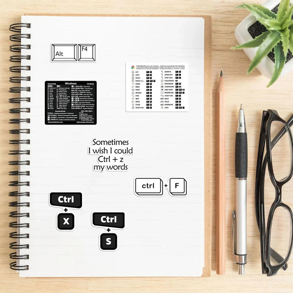 30Pcs Mixed Shortcut Sticker Set DIY Keyboard MacBook Laptop Desktop Shortcut - Chys Thijarah