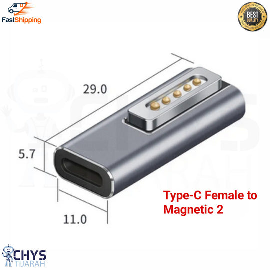 USB PD Adapter For Type-C Female to Magsafe 2 Fast Charging for MacBook Pro - Chys Thijarah