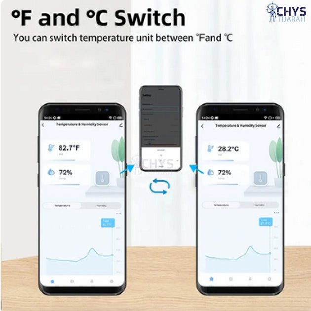 Tuya WiFi Temperature and Humidity Sensor Indoor For Alexa Google Home Voice - Chys Thijarah