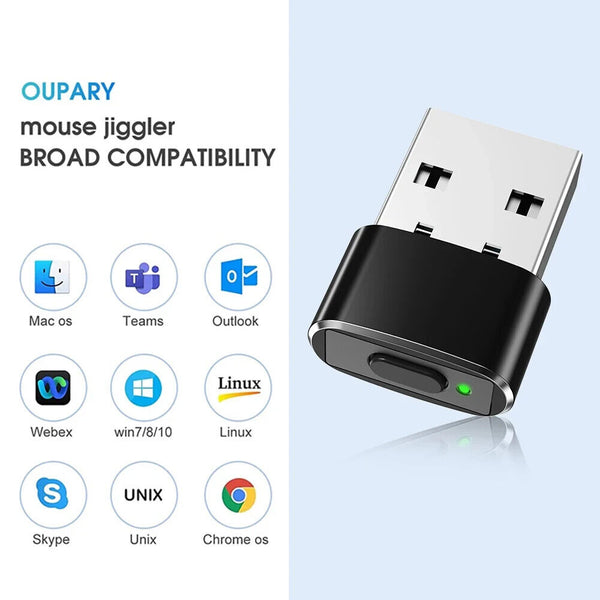 Mini Mouse Jiggler ON/Off Button USB Mouse Movement Simulator for Laptop Desktop - Chys Thijarah