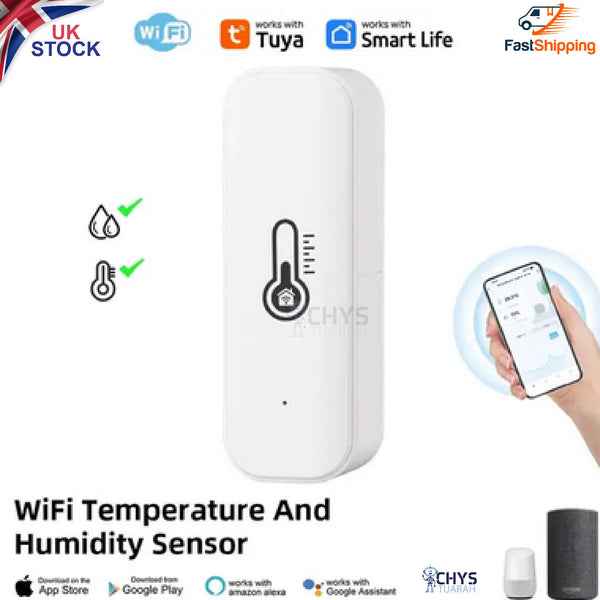 Tuya WiFi Temperature and Humidity Sensor Indoor For Alexa Google Home Voice - Chys Thijarah