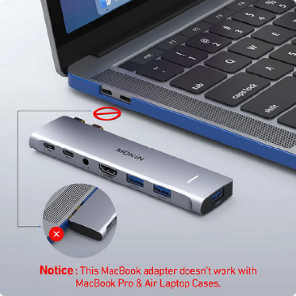 MOKiN 7 in 2 USB C Adapter for MacBook Pro/Air M1M2 2022 2021 2020 13" 15" 16" - Chys Thijarah