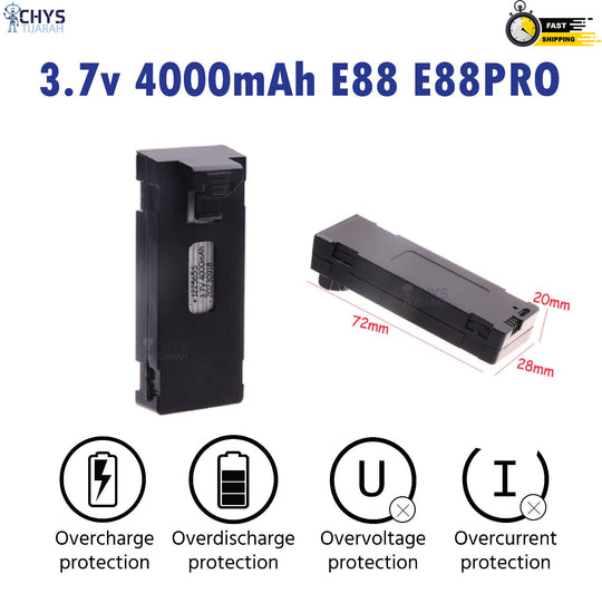 3.7V 4000mAh Rechargeable Li-ion Battery For RC Drone E88 E88PRO - Chys Thijarah