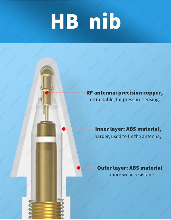 Pencil Tips For Apple Pencil 1st 2nd Generation Double Layer 2B & HB & Thin Tips - Chys Thijarah