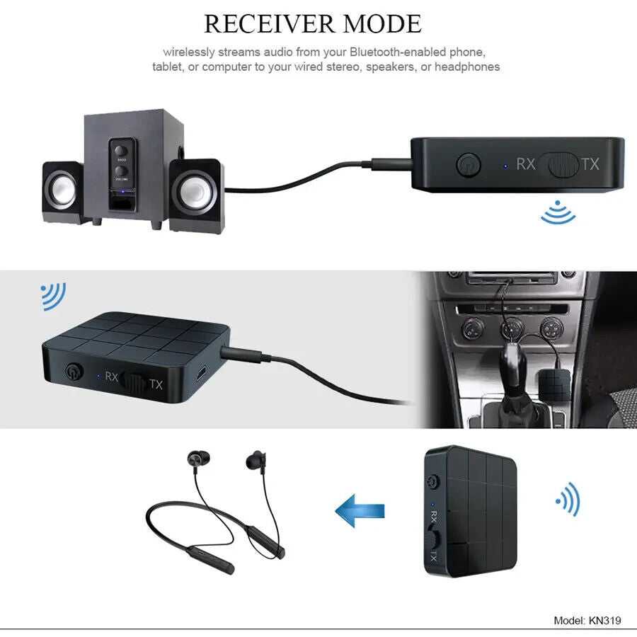 Bluetooth 5.0 Audio Receiver Transmitter 2 IN 1 RCA 3.5MM AUX Jack USB Dongle - Chys Thijarah