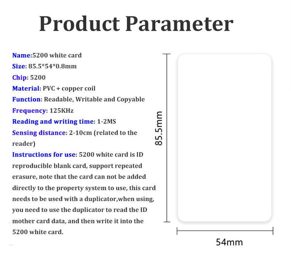 5pcs Rewritable 125KHz RFID T5577/5200/EM4305 Blank Card Smart Access Read Writ - Chys Thijarah