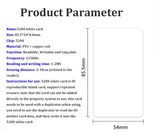 5pcs Rewritable 125KHz RFID T5577/5200/EM4305 Blank Card Smart Access Read Writ - Chys Thijarah