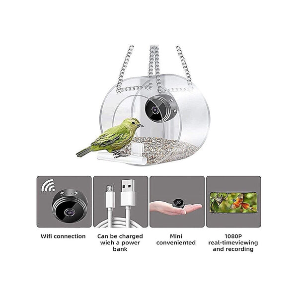 Bird Feeder Camera Clear Window Outside Birdhouse for Close Up View - Chys Thijarah