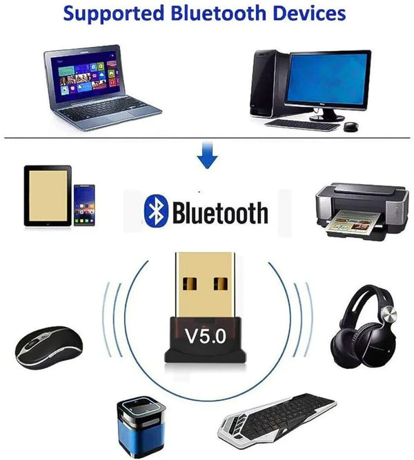 Wireless 5.0 USB Adapter for Computer PC Laptop  Receiver Audio Bluetooth Dongle - Chys Thijarah