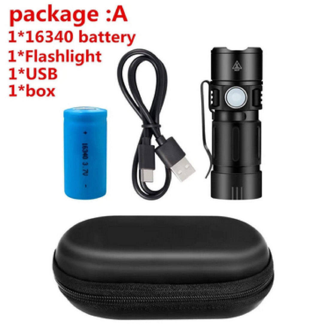 Mini Torch LED Rechargeable Flashlight High Power CampingTorch with Tail Magnet - Chys Thijarah